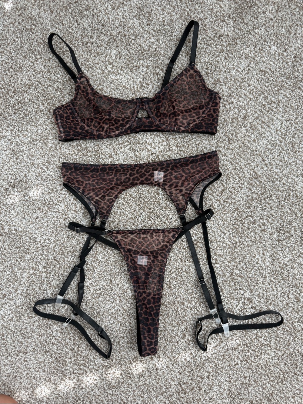 Cheetah print lingerie set